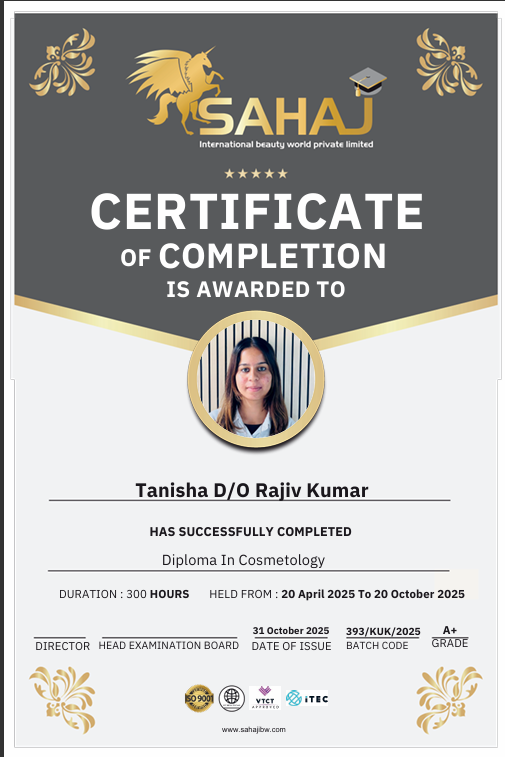 Graduation certificate for Tanisha