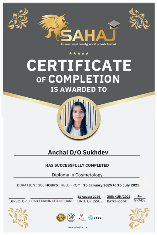 Graduation certificate for Anchal